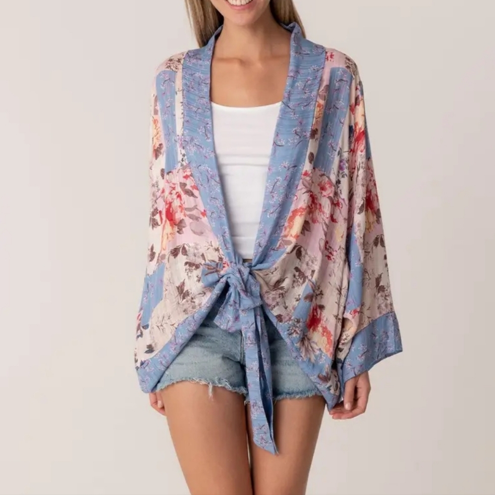 Floral Blue Kimono for Women